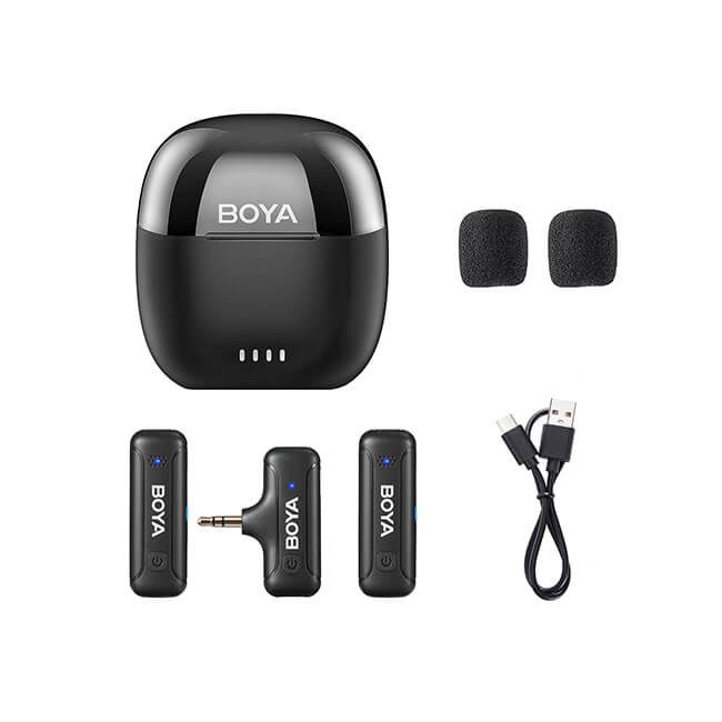 Boya Trådlös 2.4 GHz Mikrofon 2x BY-WM3T-M2 3.5 mm TRS