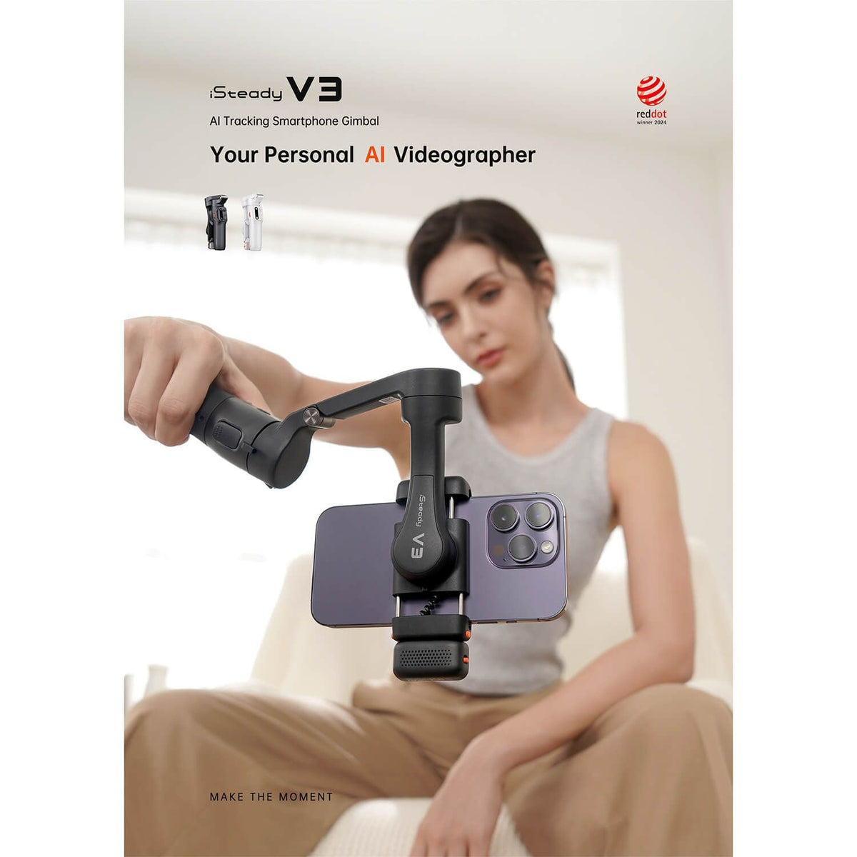 Hohem iSteady V3 Smartphone Gimbal Svart Kit med AI