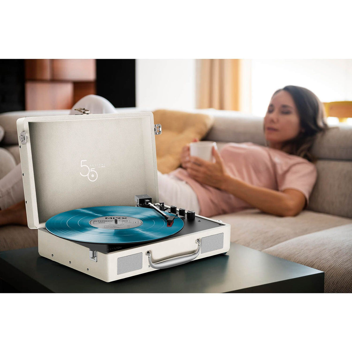 Mixx Revival 55 Vinylspelare Stereo Cream