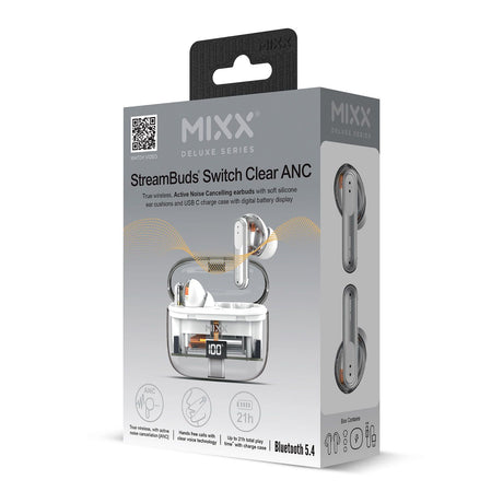 Mixx Trådlösa Hörlurar StreamBuds Switch Clear ANC Vit
