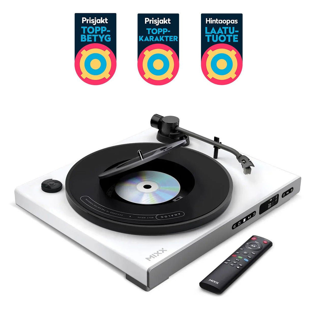Mixx Analog Plus 2-in-1 Vinyl- och CD-Spelare Vit