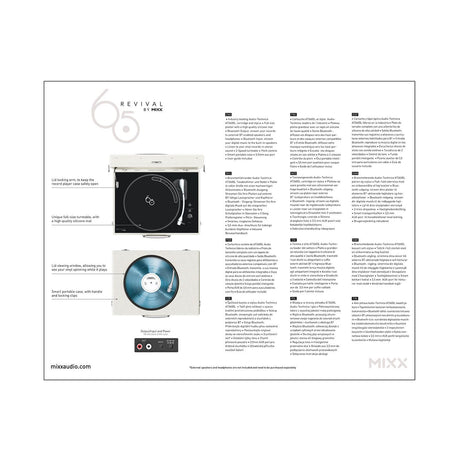 Mixx Revival 65 Vinylspelare Stereo Cream