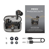 Mixx Trådlösa Hörlurar StreamBuds Switch Clear ANC Svart