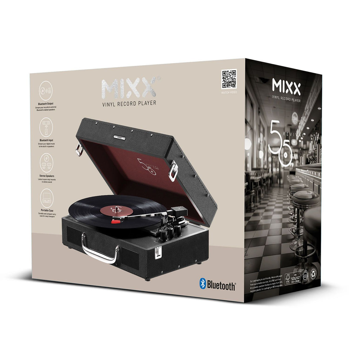 Mixx Revival 55 Vinylspelare Stereo Svart