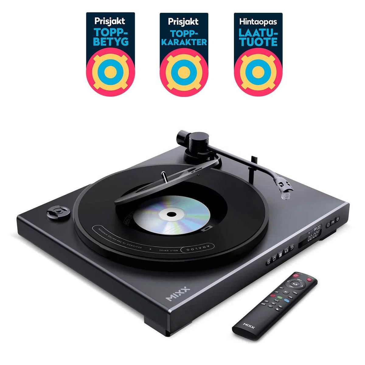 Mixx Analog Plus 2-in-1 Vinyl- och CD-Spelare Svart