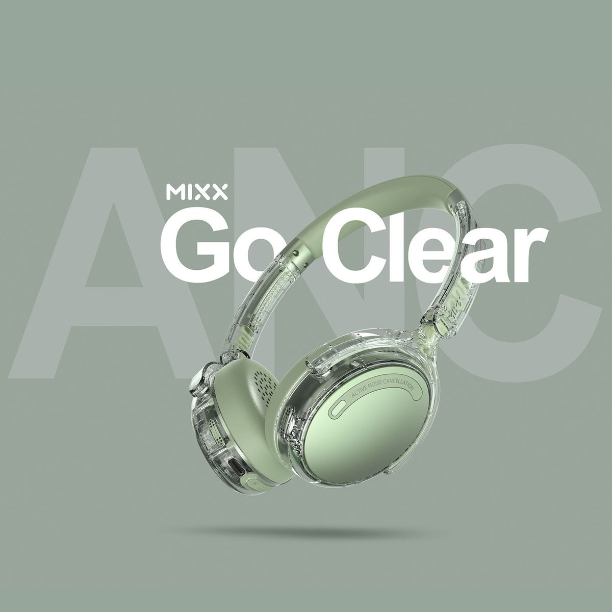 Mixx Trådlösa On-Ear Hörlurar StreamQ Go ANC Clear Grön