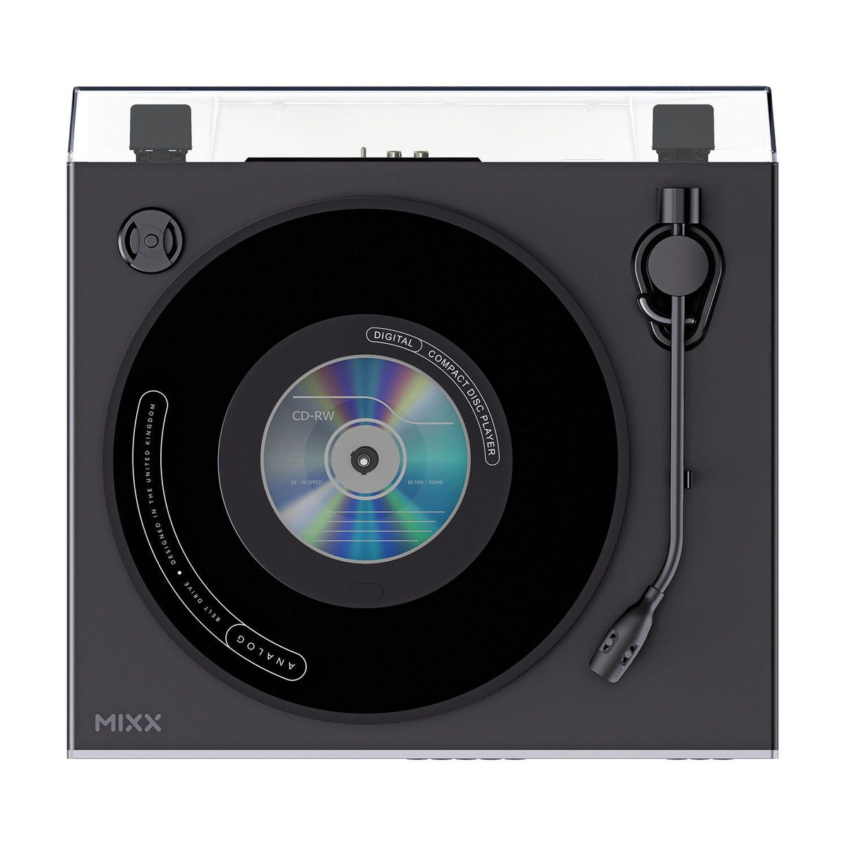 Mixx Analog Plus 2-in-1 Vinyl- och CD-Spelare Svart
