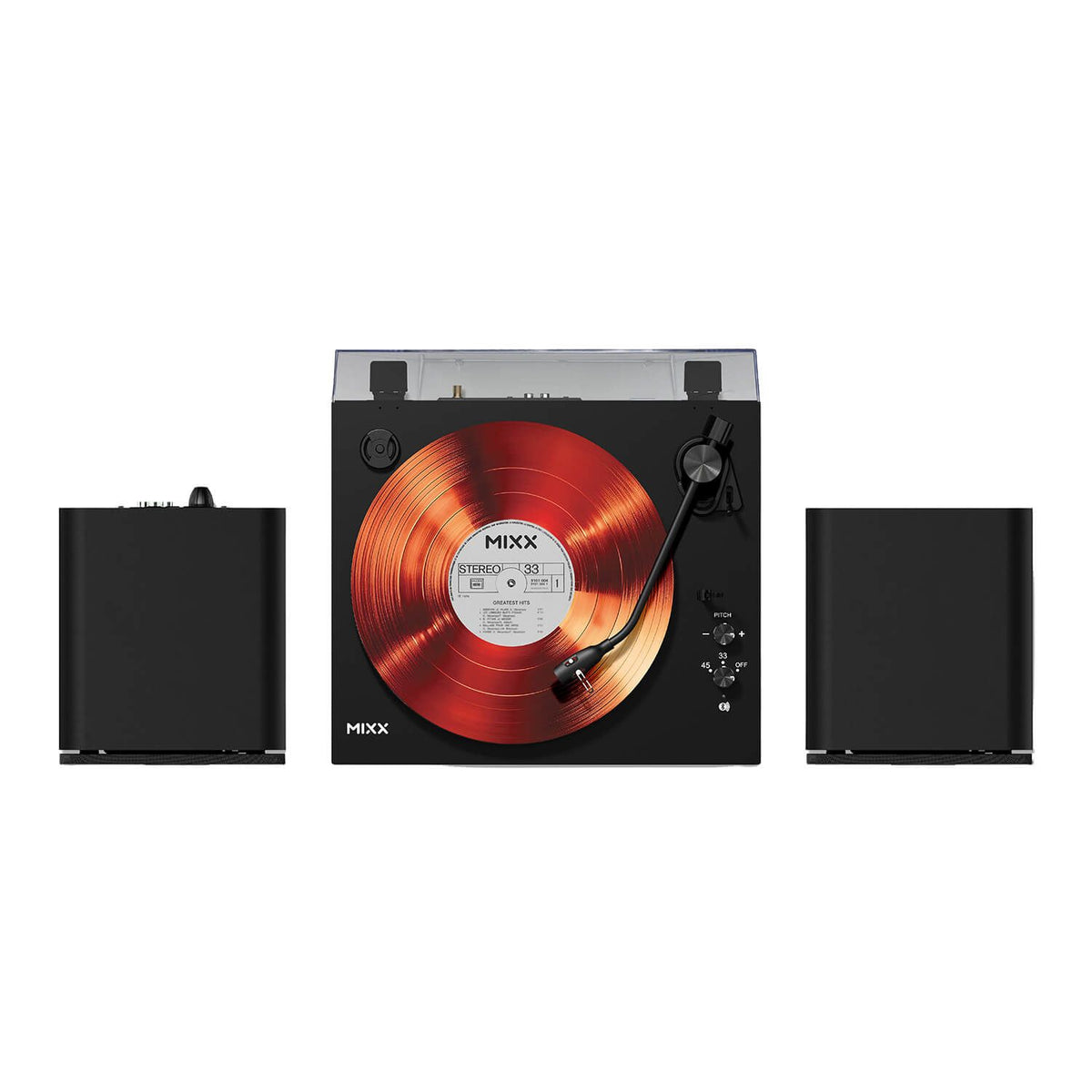 Mixx System 5 Vinylskivspelare Stereo med Högtalare Svart