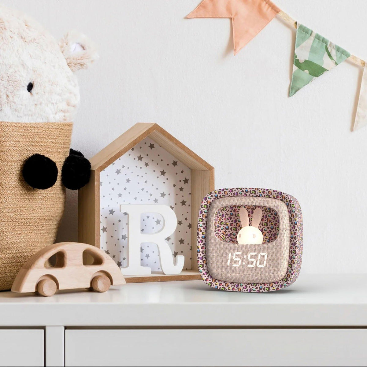 Mobility on Board Väckarklocka med Nattlampa Billy Clock Rainbow Leopard