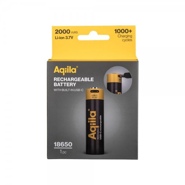 Aqiila Uppladdningsbart 18650-batteri USB-C