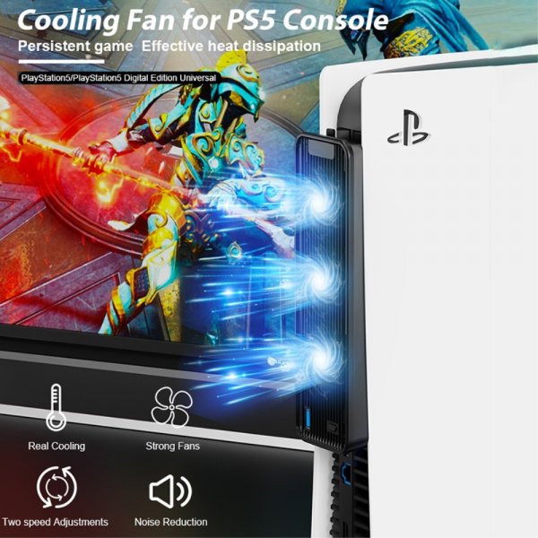 USB 3.0 Kylningsfläkt till PlayStation 5 Svart