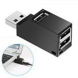 USB-adapter med 3 USB-portar Svart