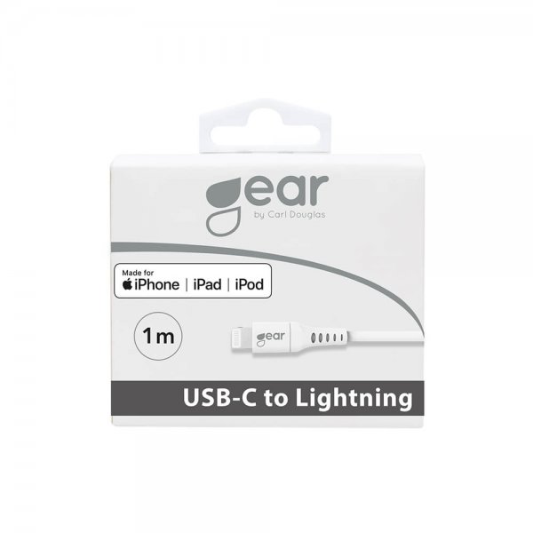 Gear USB-C till Lightning Kabel 1 meter Vit