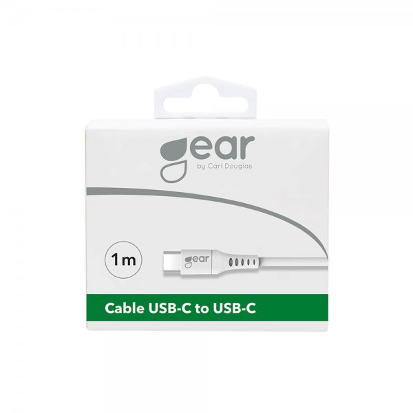 Gear USB-C till USB-C Kabel 1 meter Vit