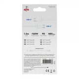 X2O USB-C till USB-C Kabel Basic 60W 1.2m Vit