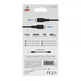 X2O USB-C till USB-C Kabel Superflex 60W 1.5m Svart