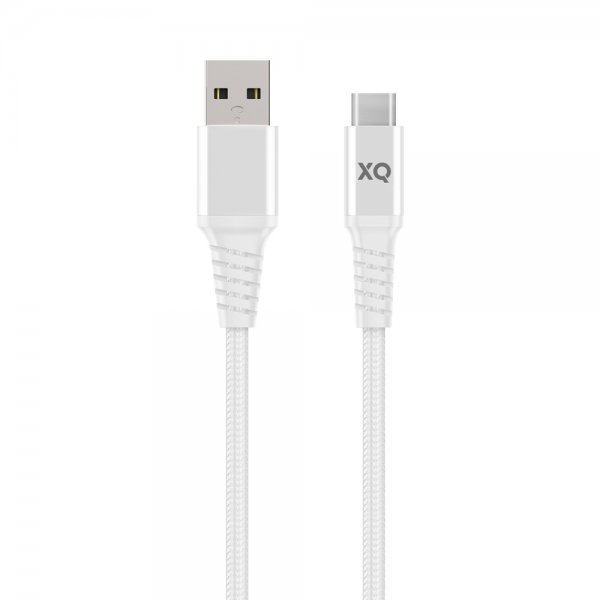 Xqisit USB-A till USB-C Kabel Flätad Extra Stark 2 m Vit