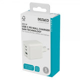 Deltaco Väggladdare GaN 1x USB-A 2x USB-C PPS 100W