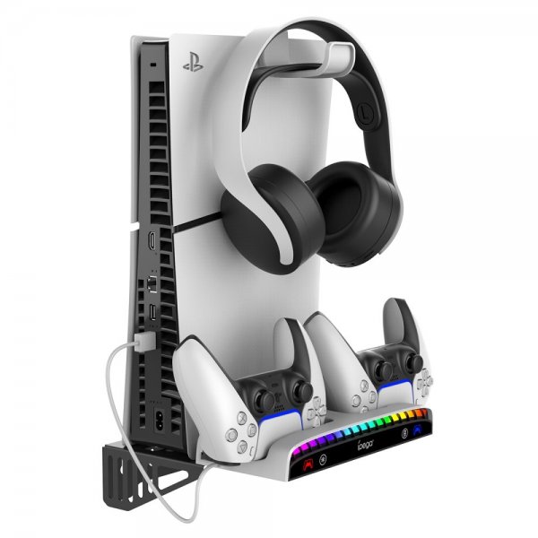 Ipega Väggmonterad Dockningstation till PS5/PS5 Slim RGB