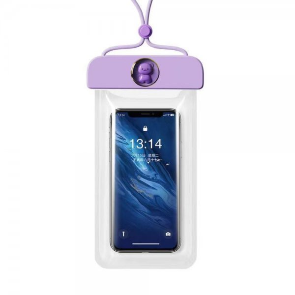 Vattentålig Pouch IPX8 Teddybjörn Lila