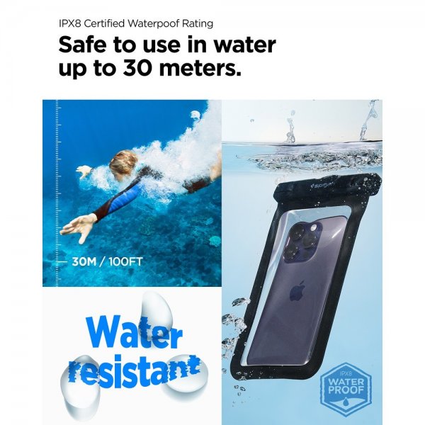 Spigen Vattentåligt Fodral Aqua Shield Svart