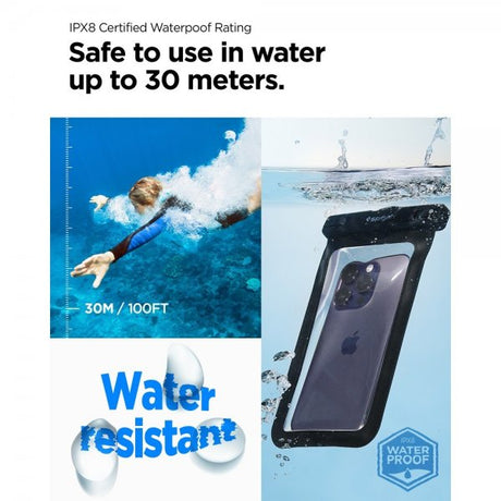 Spigen Vattentåligt Fodral Aqua Shield Svart