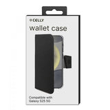 Celly Samsung Galaxy S25 Fodral Wally Wallet Case Svart