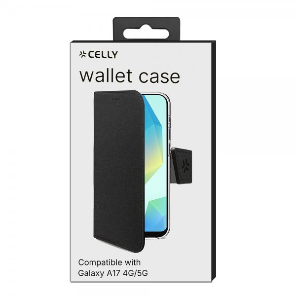 Celly Samsung Galaxy A17 Fodral Wally Wallet Case Svart