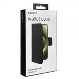 Celly iPhone 17 Fodral Wally Wallet Case Svart
