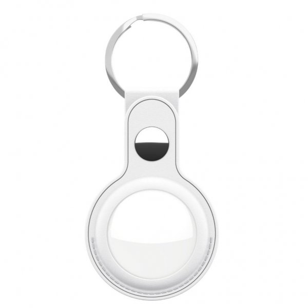KeyBudz AirTag Hållare Läder Vit