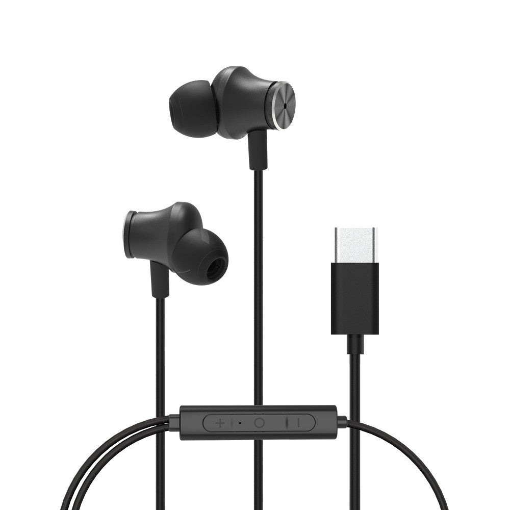 X2O Trådade Hörlurar USB-C Silicone In-Ear ANC 1.2m Svart