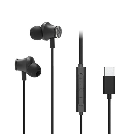 X2O Trådade Hörlurar USB-C Silicone In-Ear ANC 1.2m Svart