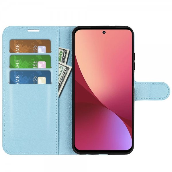 Xiaomi 12/12X Fodral Litchi Blå