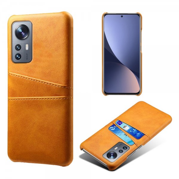 Xiaomi 12/12X Skal med två Kortfack Ljusbrun