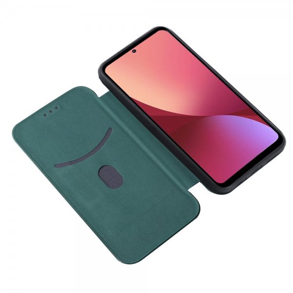 Xiaomi 12 Pro Fodral Kolfibertextur Grön