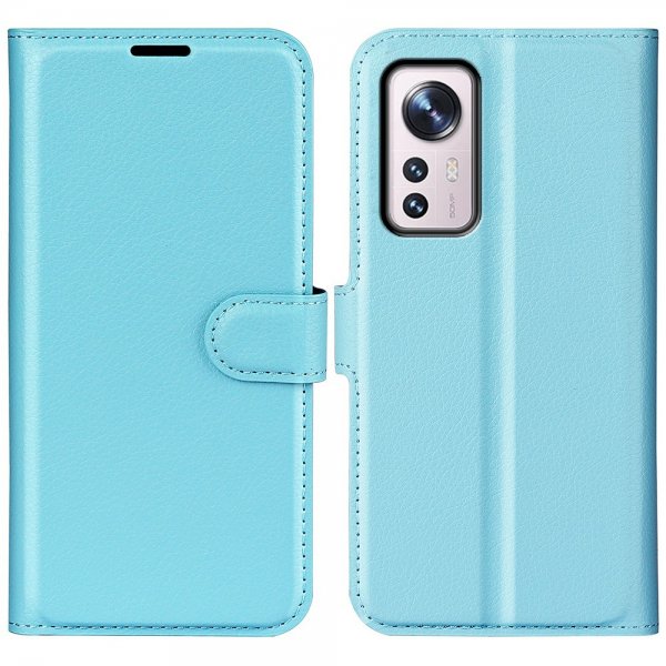 Xiaomi 12 Pro Fodral Litchi Blå