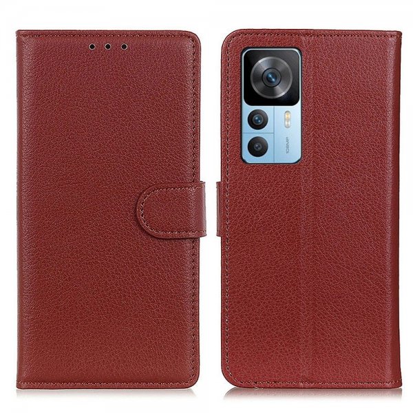 Xiaomi 12T/12T Pro Fodral Litchi Brun