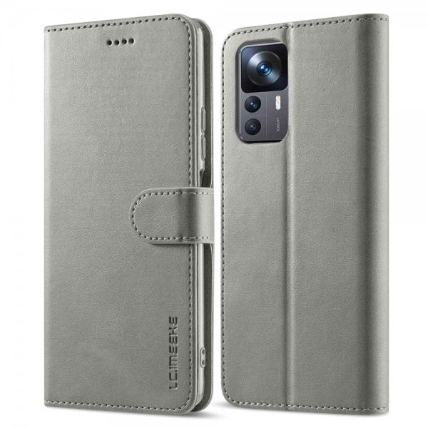 Lc.Imeeke Xiaomi 12T/12T Pro Fodral med Kortfack Stativfunktion Grå