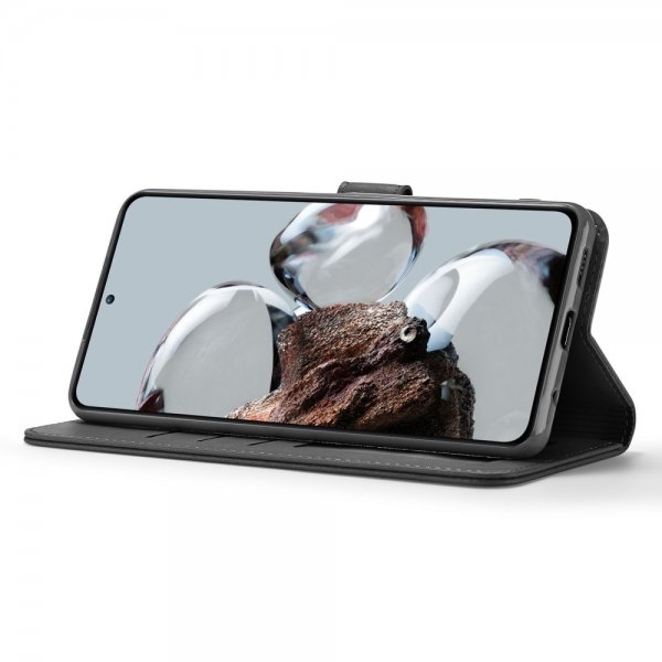 Lc.Imeeke Xiaomi 12T/12T Pro Fodral med Kortfack Stativfunktion Svart
