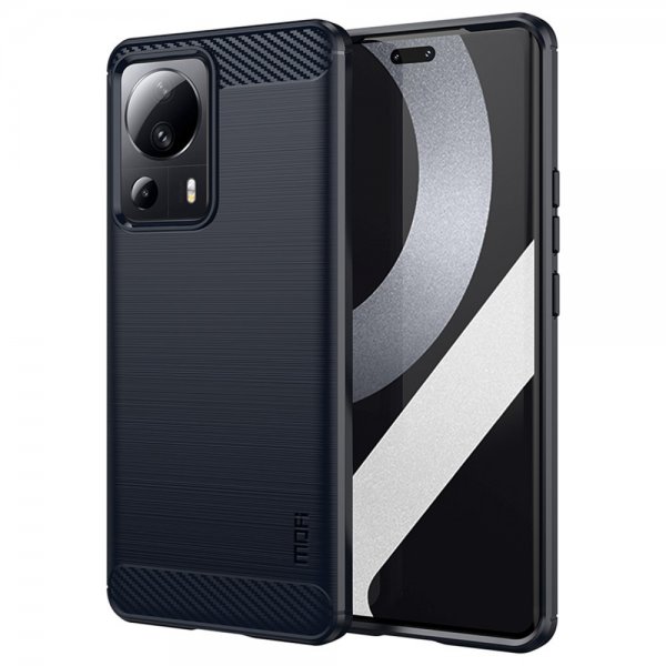 Mofi Xiaomi 13 Lite Skal Borstad Kolfibertextur Blå