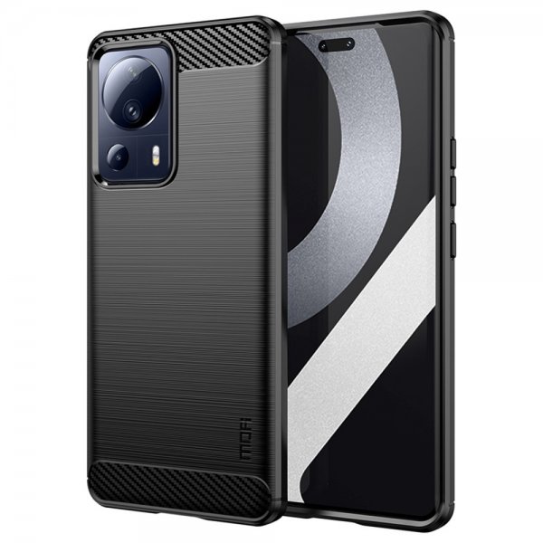 Mofi Xiaomi 13 Lite Skal Borstad Kolfibertextur Svart
