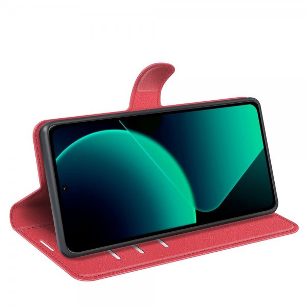 Xiaomi 13T/13T Pro Fodral Litchi Röd