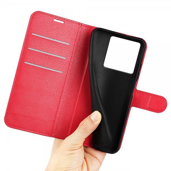 Xiaomi 13T/13T Pro Fodral Litchi Röd