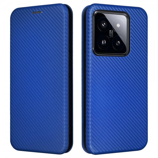 Xiaomi 14 Fodral Kolfibertextur Blå