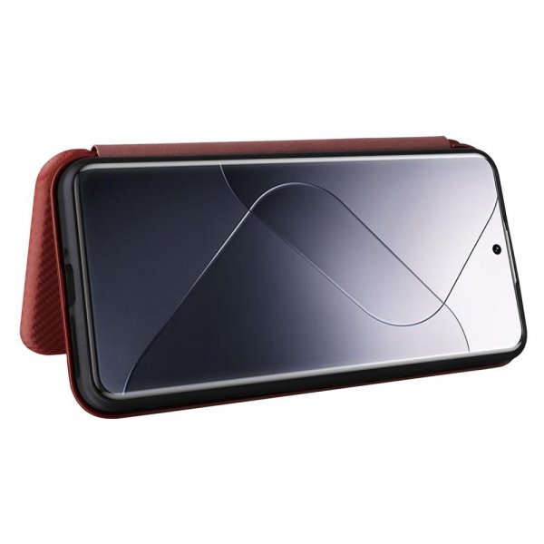 Xiaomi 14 Fodral Kolfibertextur Brun