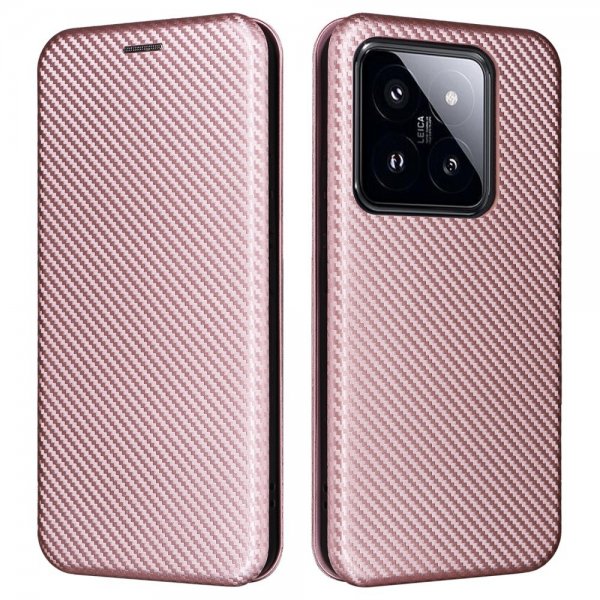 Xiaomi 14 Fodral Kolfibertextur Roseguld