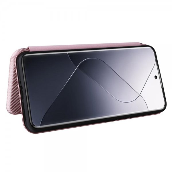 Xiaomi 14 Fodral Kolfibertextur Roseguld
