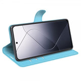 Xiaomi 14 Fodral Litchi Blå
