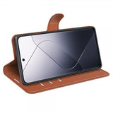 Xiaomi 14 Fodral Litchi Brun