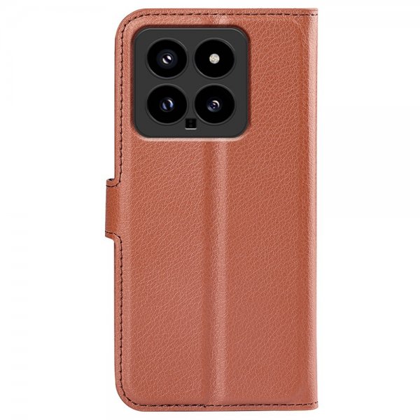 Xiaomi 14 Fodral Litchi Brun